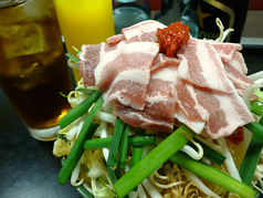 ニラ豚肉もんじゃ (Chinese chives and Pork and Hot Monja.)