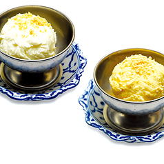 マンゴアイスクリーム／タピオカ入りココナッツミルク