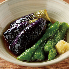 万願寺唐辛子と茄子の揚げびたし