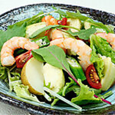 旬野菜と小海老のサラダ