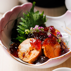 あん肝ポン酢ジュレ　鬼葱乗せ