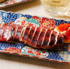 昆布〆イカの姿焼き　一味マヨネーズ添え