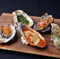 料理メニュー写真 オイスタープレート 焼牡蠣3種
