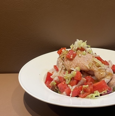 さっぱり香り豚の花椒フルーツトマトがけ