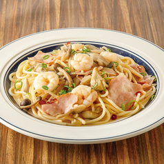 海老と木の子の和風スパゲティ