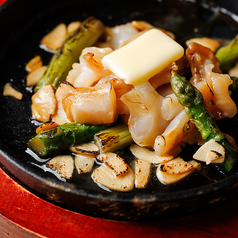 お席で作る熱々アスパラツブガーリック