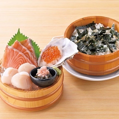 桶盛り！北海海鮮二段重