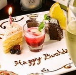 誕生日や記念日などに、お店からドルチェをプレゼント！お気軽にご相談下さい★