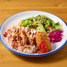 チキンオーバーライスとクリームコロッケ