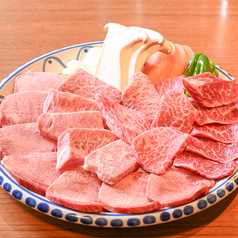 上撰盛り(上カルビ/上ロース/ハラミ/上タン/野菜盛り)
