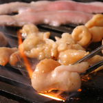 当店の焼肉アドバイザーが選び、自家製タレで味付けした絶品豚ホルモンは、食べやすくて大人気です！