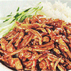 青椒肉絲丼／豚肉あんかけご飯