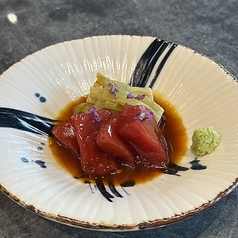 鮪と焼き茄子 黄身醤油