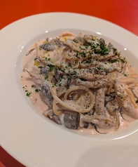 きのこと明太子のクリームパスタ