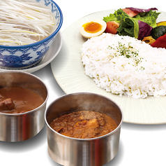 野菜いっぱい牛たんキーマカリーと牛たんカレー 牛たんダブルカレーセット