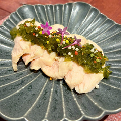 水鶏の塩蒸し　生海苔和え