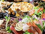 明石・神戸の市場より一番新鮮な魚・牛ハラミステーキの味わえる人気メニュー[飲放]コース3980円