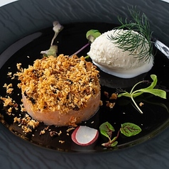 赤海老のタルタル ロックフォールのムースグラッセ