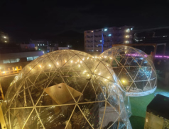 【こたつ席（2～10名様まで）】幻想的なドームテントが登場！こたつとヒーターでぽかぽかグランピング体験