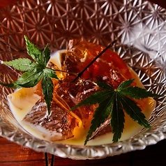 ほうじ茶ゼリー 練乳ソース