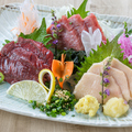 料理メニュー写真&nbsp;特選馬刺し三種盛り