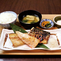 ひもの三種盛り定食