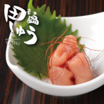 【青しそ風味の明太子】佐賀の明太子生産工場と共同開発した、田しゅうオリジナル明太子