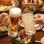 【飲み放題】充実のラインナップ！コースでなくてもお愉しみ頂けます★仕事終わりのサク飲みに大人気