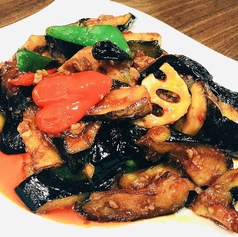 ナスの醤油甘口炒め