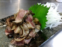 1、薩摩地鶏タタキ(たまり醤油)