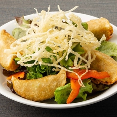 野菜と食べる揚げ餃子