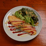 納豆のかき揚げ/明太子オムレツ（チーズオムレツ・納豆オムレツもできます）