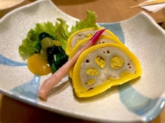 熊本郷土料理『辛子蓮根』と『一文字のぐるぐる』の写真