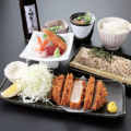 料理メニュー写真&nbsp;とんかつと刺身と更科そば御膳　　