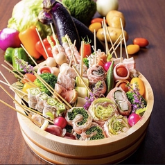 人気のオーガニック野菜串や熊本の名物をたっぷりご用意の写真