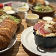 ボルケーノ　生ハムと温泉卵のミートスパ　セット