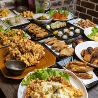 がっつり系からお酒によく合うおつまみ系、〆まで幅広く