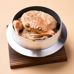蟹と山菜の釜めし