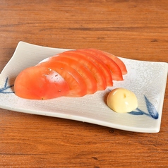 トマトスライス/梅水晶/チャンジャクリームチーズ/胡瓜の一本漬け 各