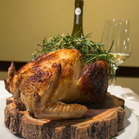 当店のスペシャリテ！　ひな鶏のローストチキン