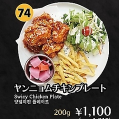 ヤンニョムチキンプレート 200g