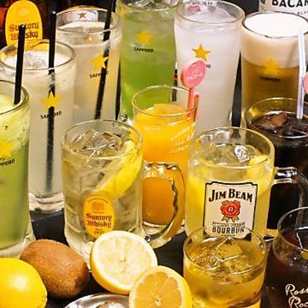 サッポロ生ビールもOK！ちょい飲みや二次会にも嬉しい単品飲み放題もご用意しています！