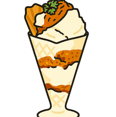 キャラメルとチーズケーキのパフェ