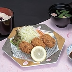 開花コロッケ御膳【桜えび入りクリームコロッケ】