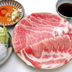 A5等級 松阪牛 黒毛和牛ロース (100g) + 国産豚ロース (50g)