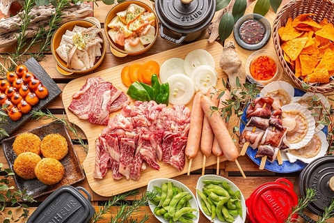 BBQ　ビアガーデン　アウトドア　屋上　バーベキュー　