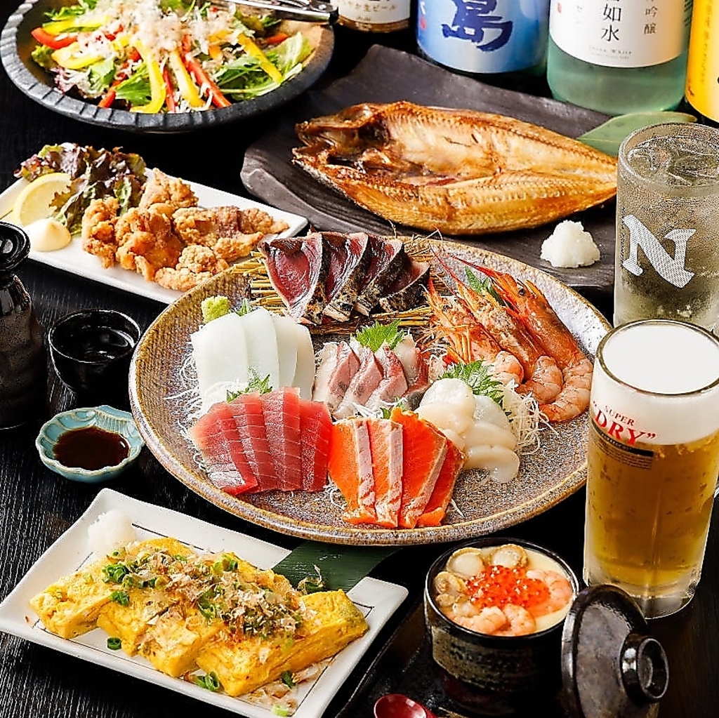 海鮮料理に自信があります！新鮮ぷりぷりな刺し盛を当店で◎