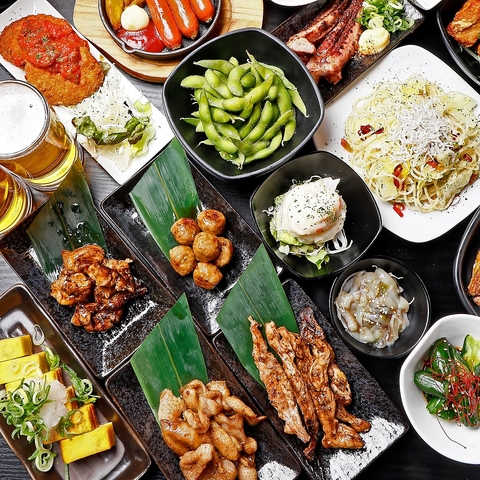 【全席個室】焼き鳥&居酒屋メニュー食べ飲み放題♪提供スピードにも自信あり!!