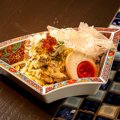 口溶け鰹節と高菜のポテサラ