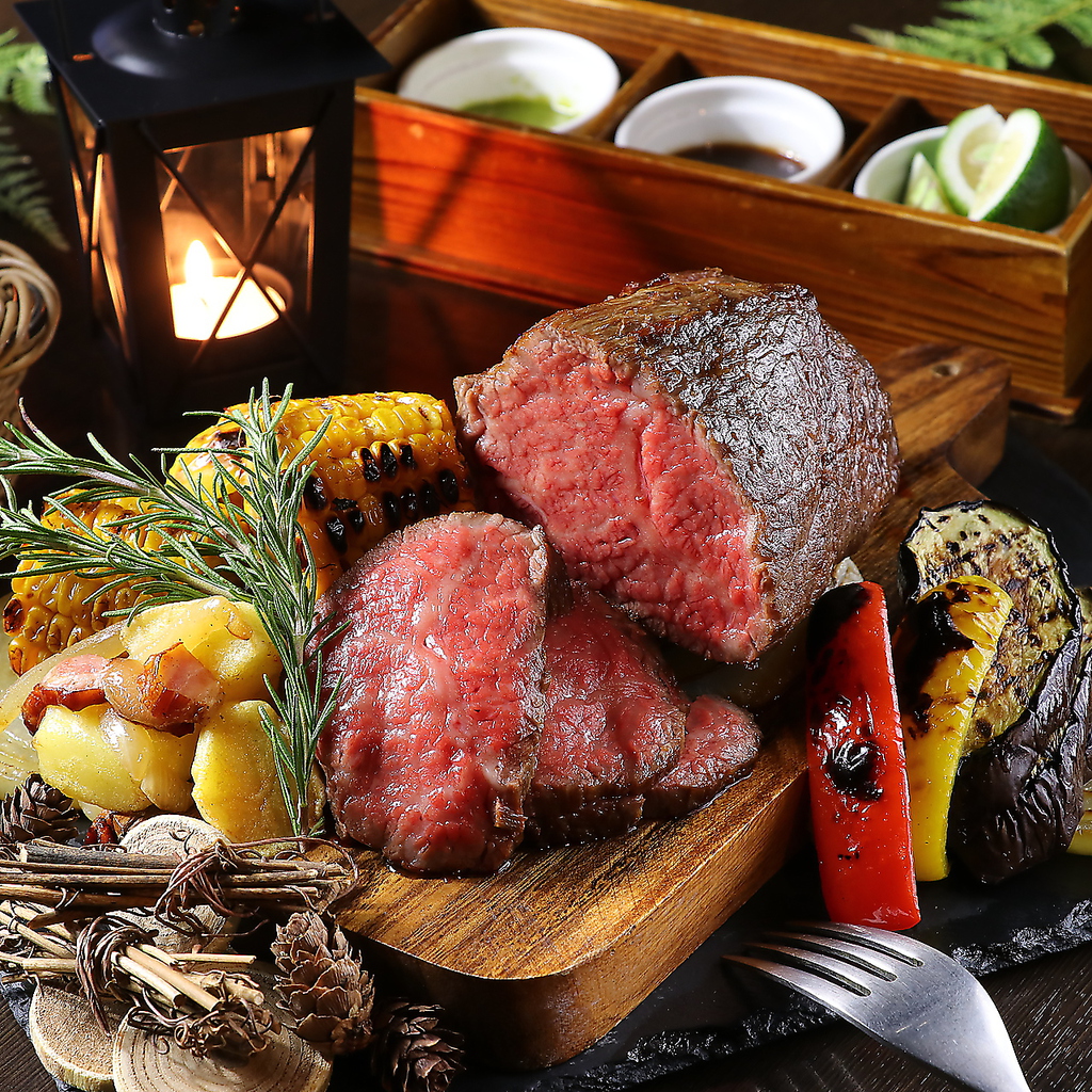 4800円以上のプランでは特別料理『黒毛和牛の低温調理グリル盛り』付きに★